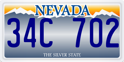 NV license plate 34C702