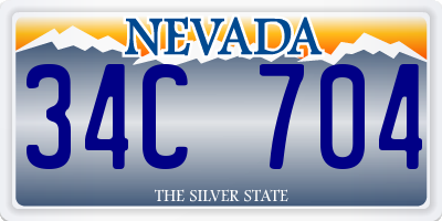 NV license plate 34C704
