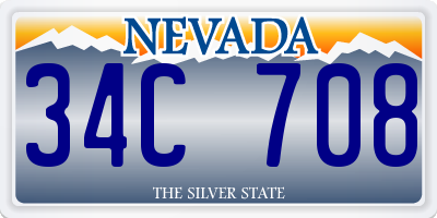 NV license plate 34C708