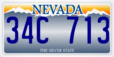 NV license plate 34C713