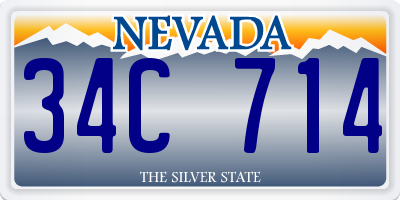 NV license plate 34C714