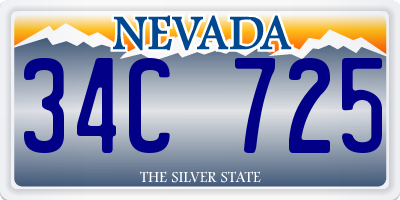 NV license plate 34C725