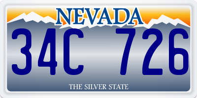 NV license plate 34C726
