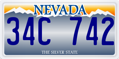 NV license plate 34C742