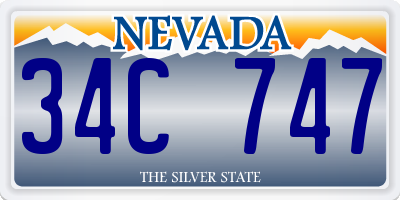 NV license plate 34C747