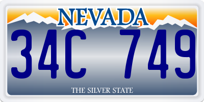 NV license plate 34C749