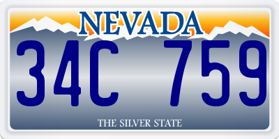 NV license plate 34C759