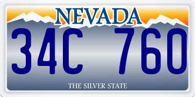 NV license plate 34C760