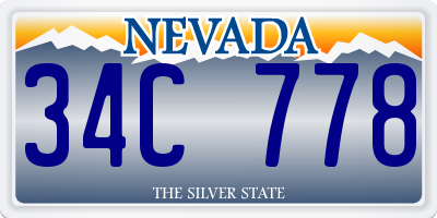 NV license plate 34C778