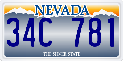 NV license plate 34C781