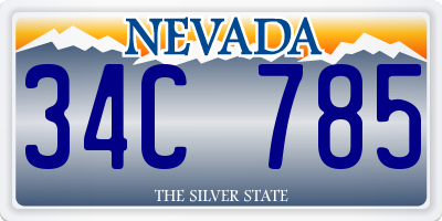 NV license plate 34C785