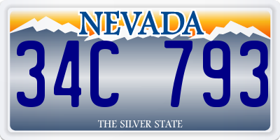 NV license plate 34C793
