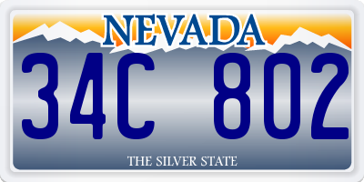 NV license plate 34C802