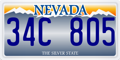 NV license plate 34C805