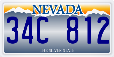 NV license plate 34C812