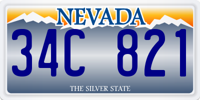 NV license plate 34C821