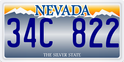 NV license plate 34C822