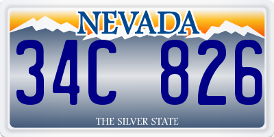 NV license plate 34C826