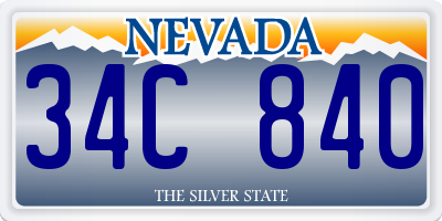 NV license plate 34C840