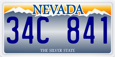 NV license plate 34C841