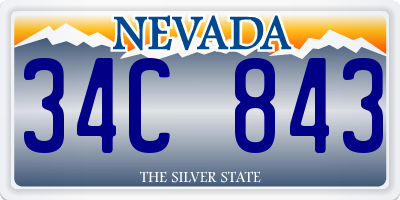 NV license plate 34C843