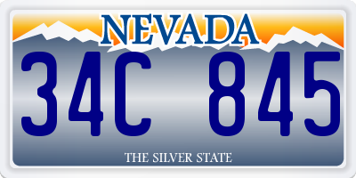 NV license plate 34C845
