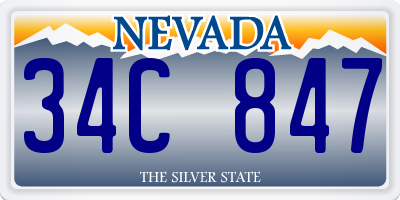 NV license plate 34C847