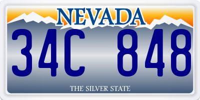 NV license plate 34C848