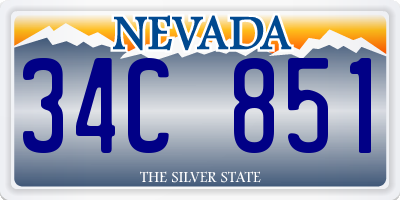 NV license plate 34C851