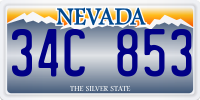 NV license plate 34C853