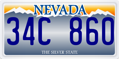 NV license plate 34C860