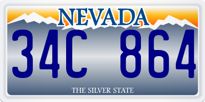 NV license plate 34C864