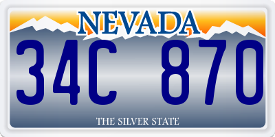 NV license plate 34C870