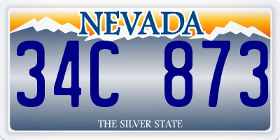 NV license plate 34C873