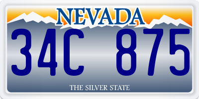 NV license plate 34C875
