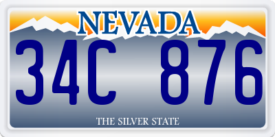 NV license plate 34C876