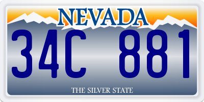NV license plate 34C881