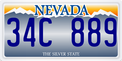 NV license plate 34C889