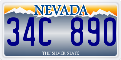 NV license plate 34C890