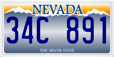 NV license plate 34C891