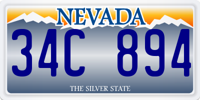 NV license plate 34C894