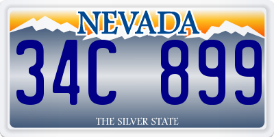 NV license plate 34C899