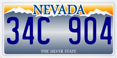 NV license plate 34C904