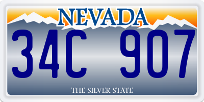 NV license plate 34C907