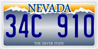NV license plate 34C910