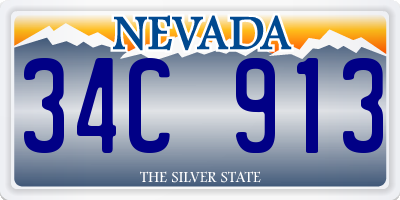 NV license plate 34C913