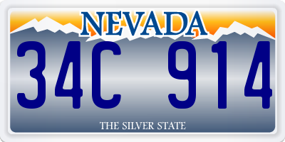 NV license plate 34C914