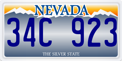 NV license plate 34C923