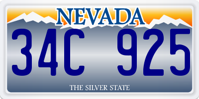 NV license plate 34C925