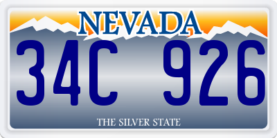 NV license plate 34C926